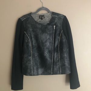 Ella Moss Black Faux Leather Jacket • Size Large